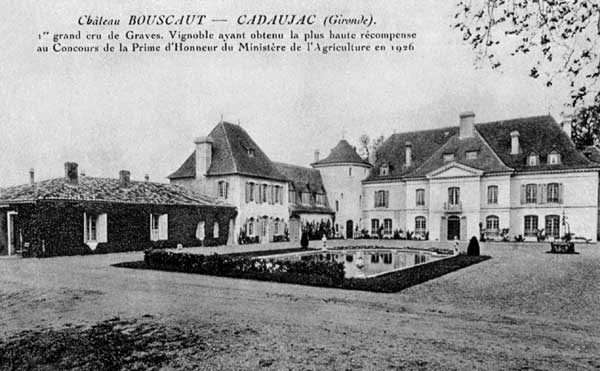 postkaart van Château Bouscaut te Cadaujac zoals het er uitzag tijdens de 2e wereldoorlog