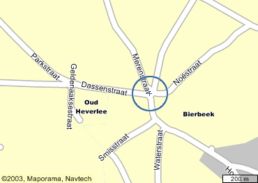 Locatie van de lindeboom te Bierbeek